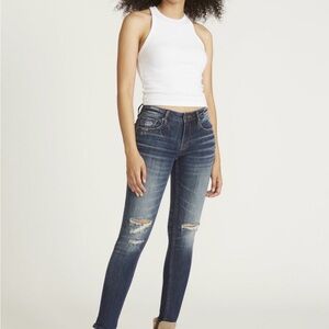 Vigoss Dark Blue Distressed Skinny Jeans